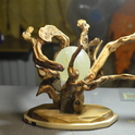 Светильник - ночник «Магическое дерево» с шаром из цитрина с горным хрусталем. Фото 4